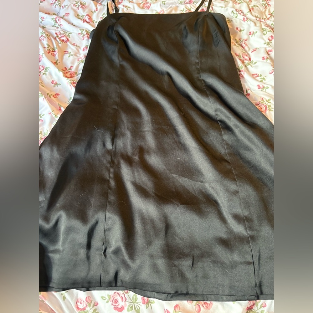 2/35$🍓⭐️ Sleek Black Satin Slip Dress